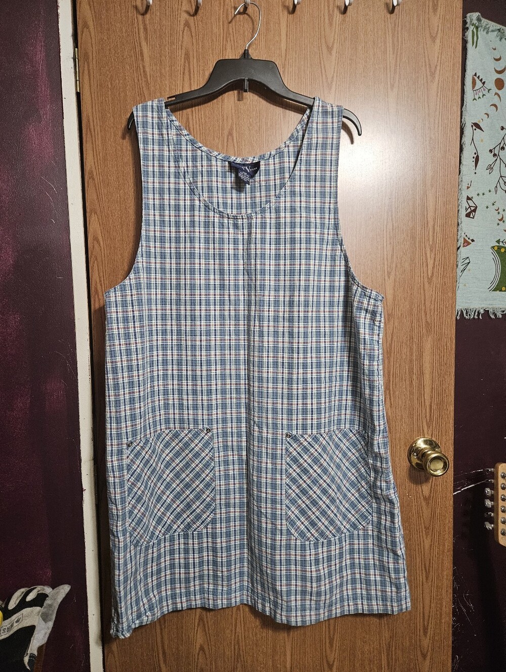 Vintage 90s Original TY Wear Multicolor Plaid Pinafore Jumper Dress Size 20!